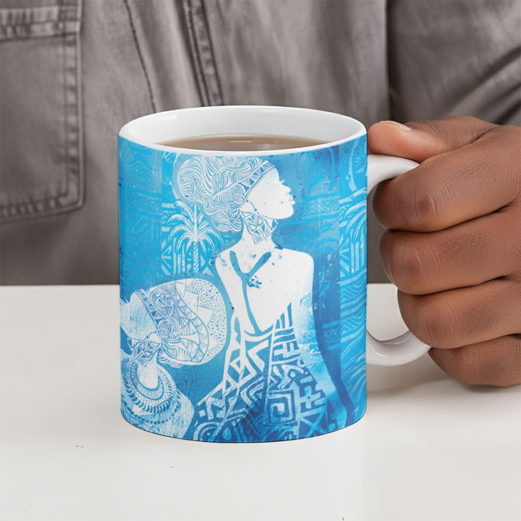Afro Erzulie Dantor Veve Ceramic Mug Mother Goddess