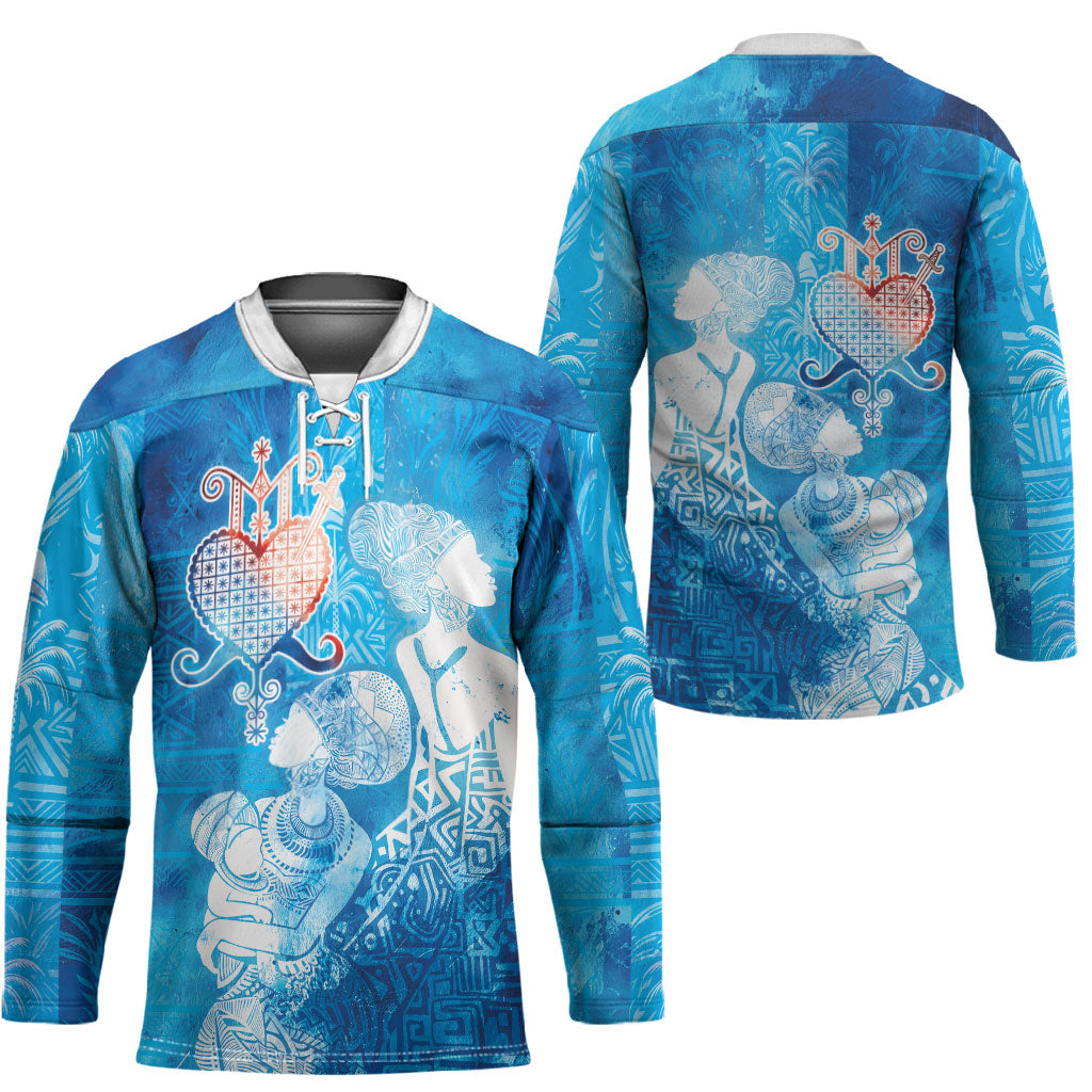 Afro Erzulie Dantor Veve Hockey Jersey Mother Goddess