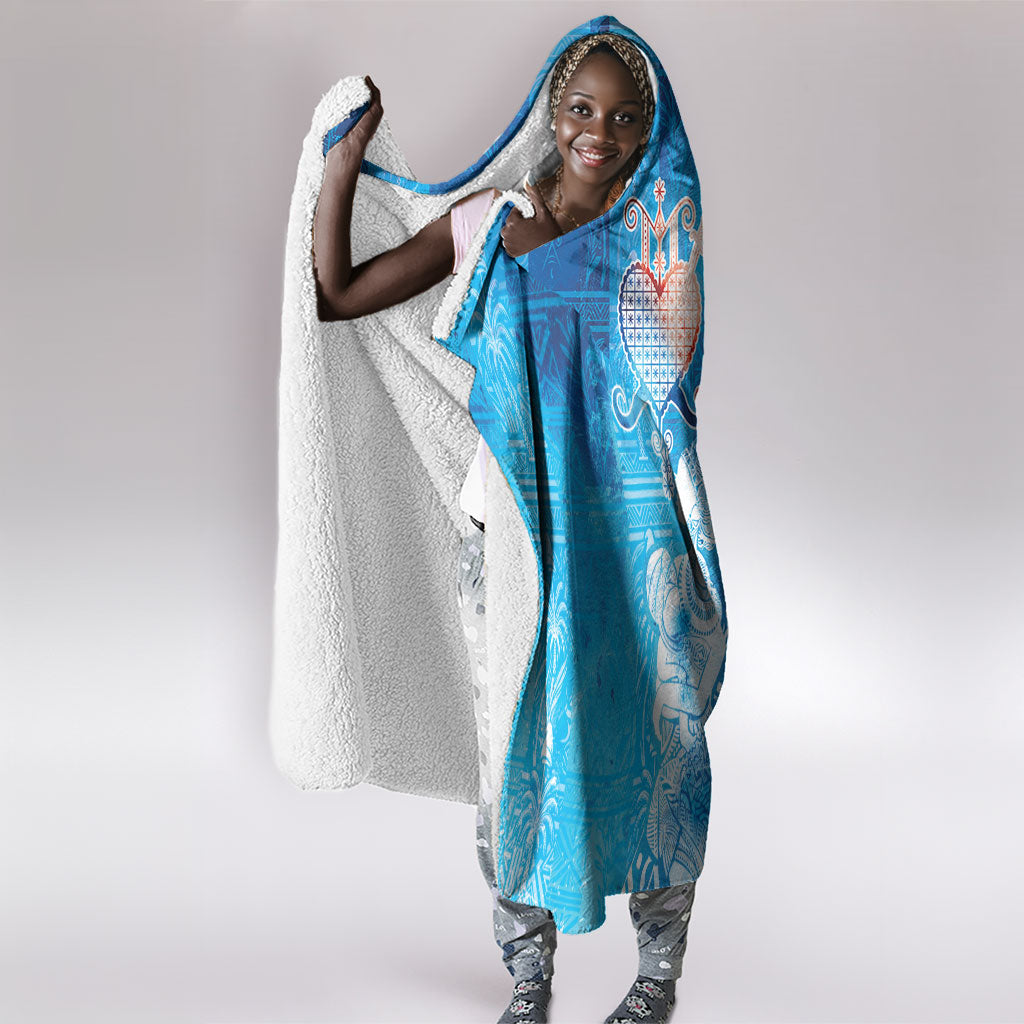 Afro Erzulie Dantor Veve Hooded Blanket Mother Goddess