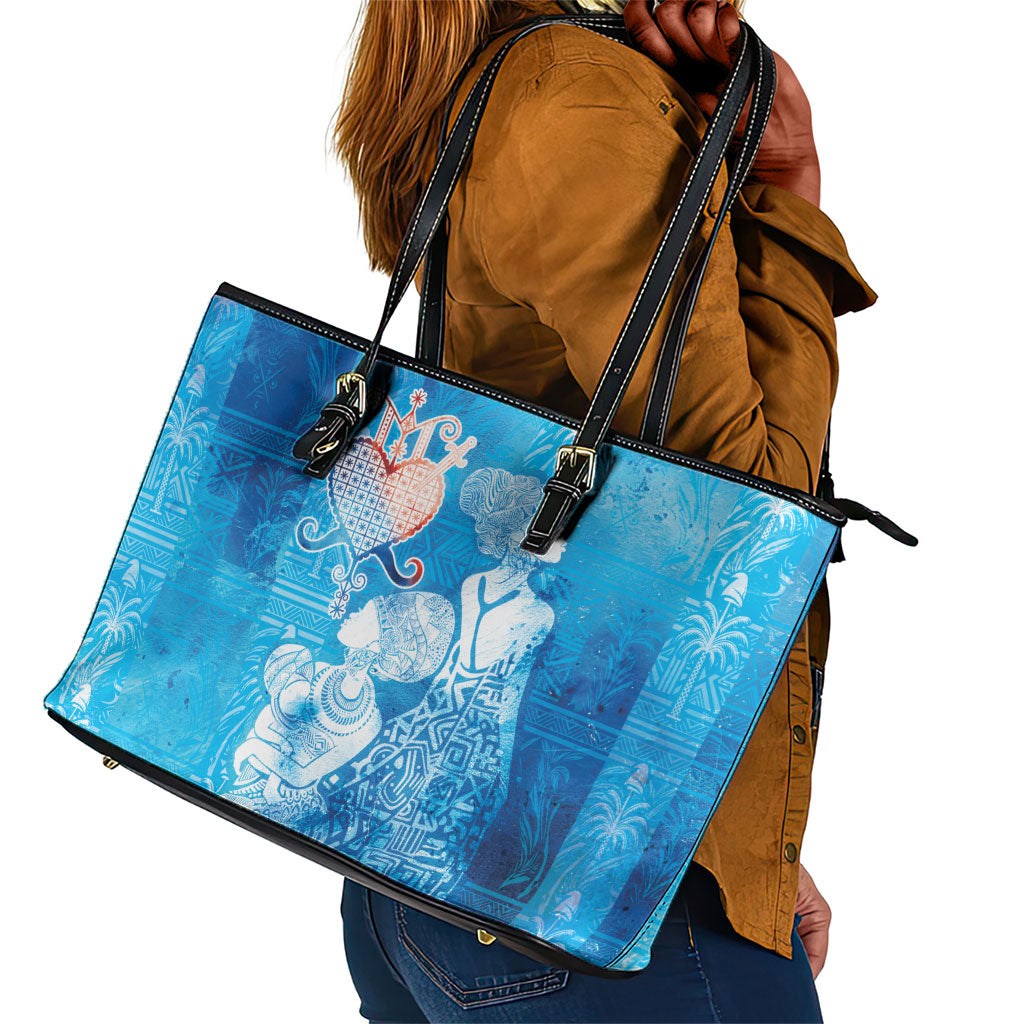 Afro Erzulie Dantor Veve Leather Tote Bag Mother Goddess