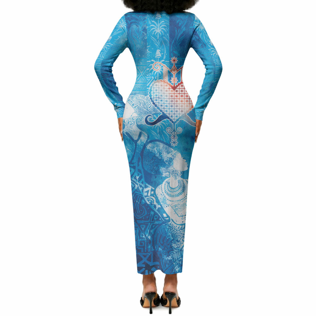 Afro Erzulie Dantor Veve Long Sleeve Bodycon Dress Mother Goddess