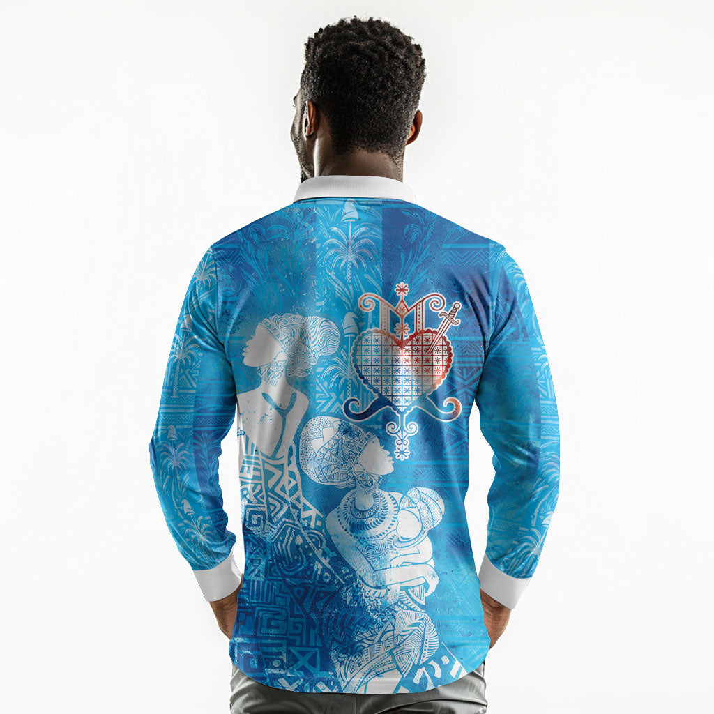 Afro Erzulie Dantor Veve Long Sleeve Polo Shirt Mother Goddess