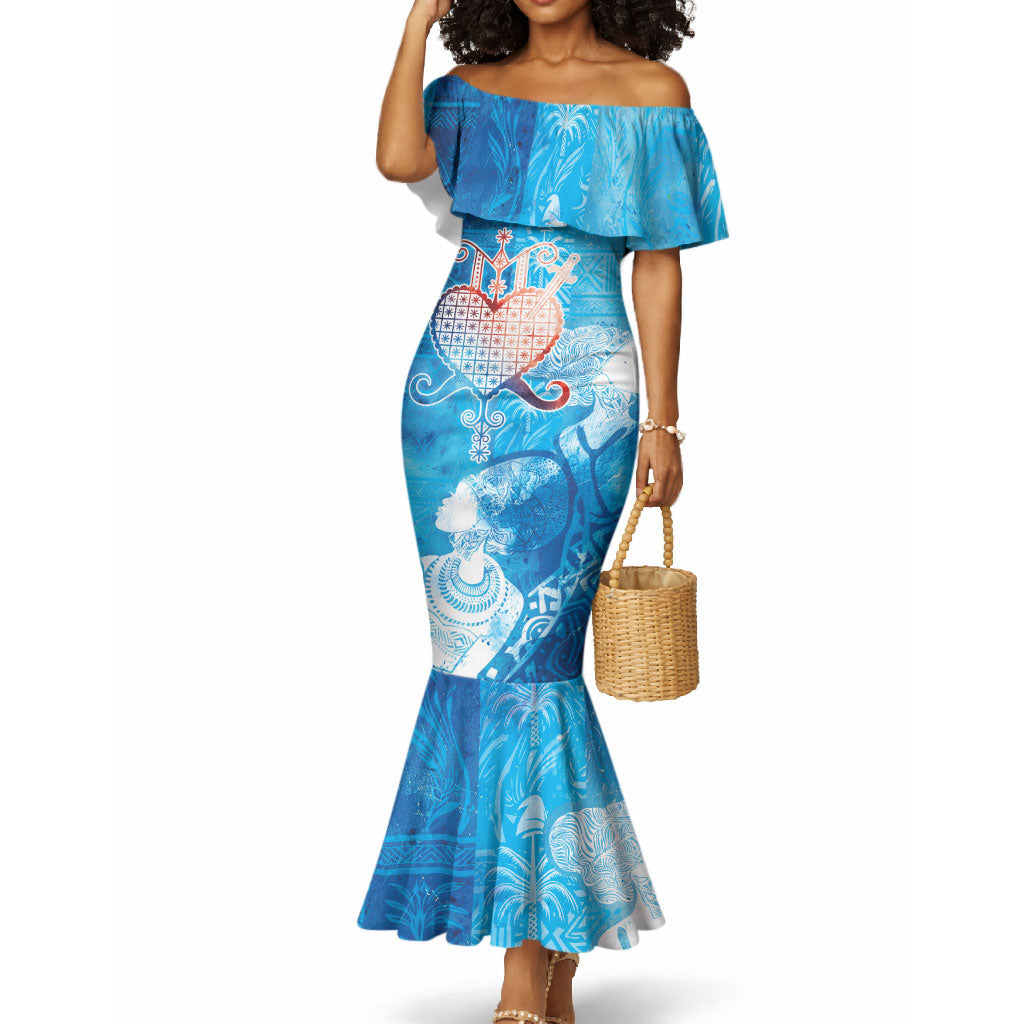 Afro Erzulie Dantor Veve Mermaid Dress Mother Goddess