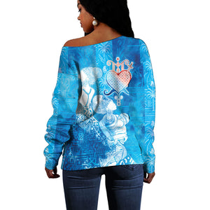 Afro Erzulie Dantor Veve Off Shoulder Sweater Mother Goddess