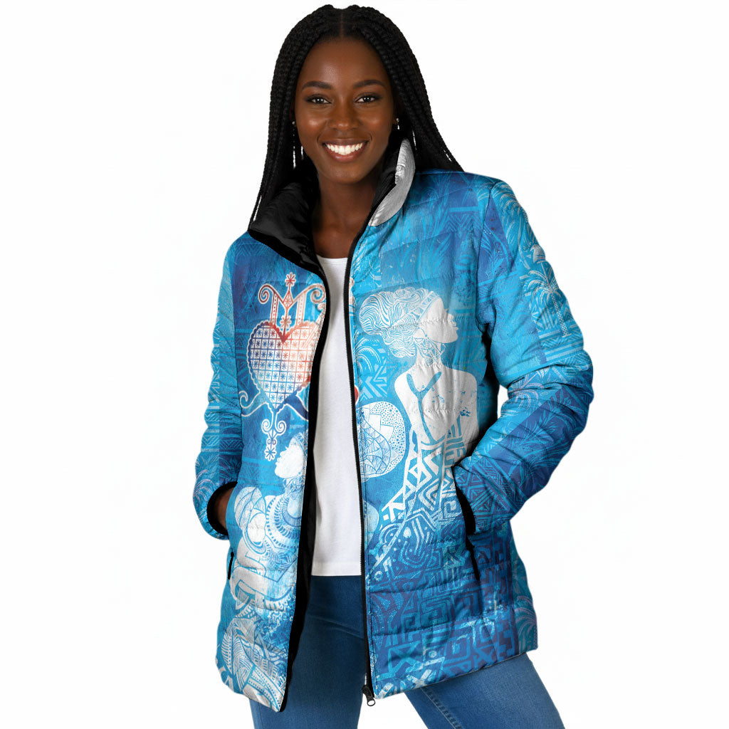 Afro Erzulie Dantor Veve Padded Jacket Mother Goddess