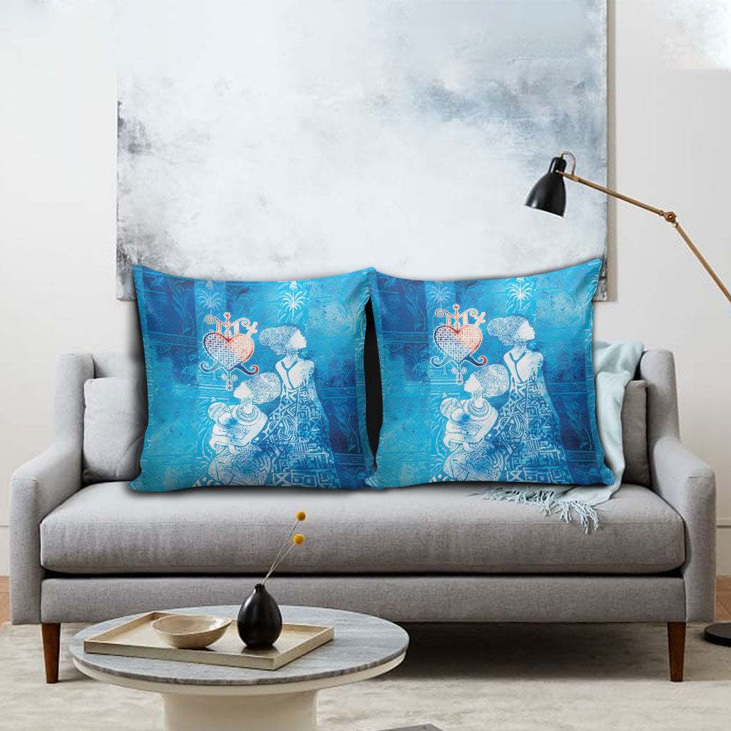 Afro Erzulie Dantor Veve Pillow Cover Mother Goddess