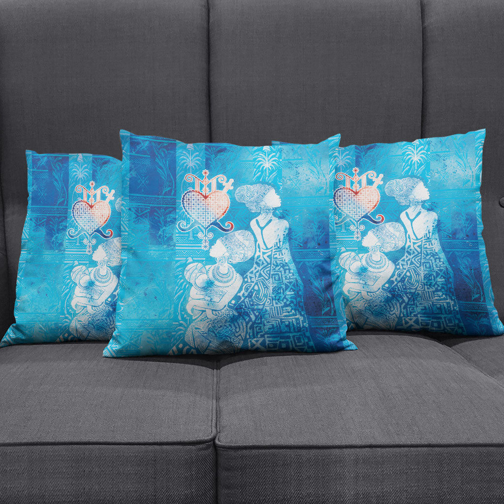 Afro Erzulie Dantor Veve Pillow Cover Mother Goddess