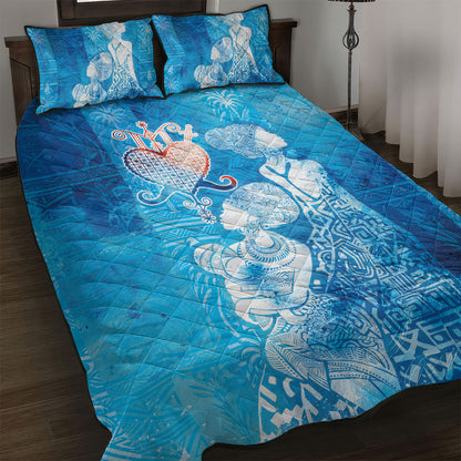 Afro Erzulie Dantor Veve Quilt Bed Set Mother Goddess