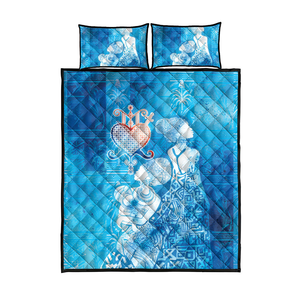 Afro Erzulie Dantor Veve Quilt Bed Set Mother Goddess