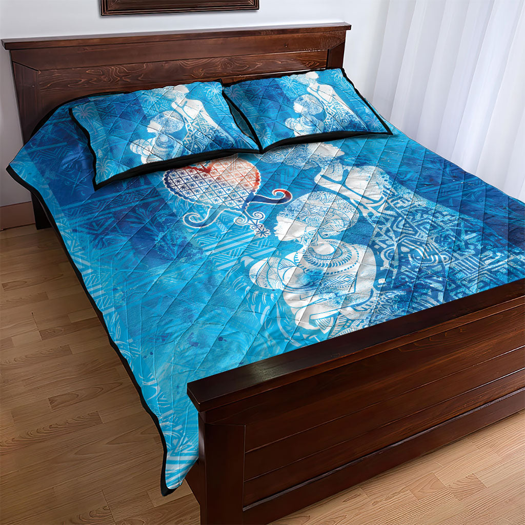 Afro Erzulie Dantor Veve Quilt Bed Set Mother Goddess