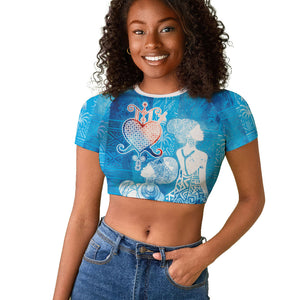 Afro Erzulie Dantor Veve Raglan Cropped T shirt Mother Goddess