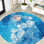 Afro Erzulie Dantor Veve Round Carpet Mother Goddess