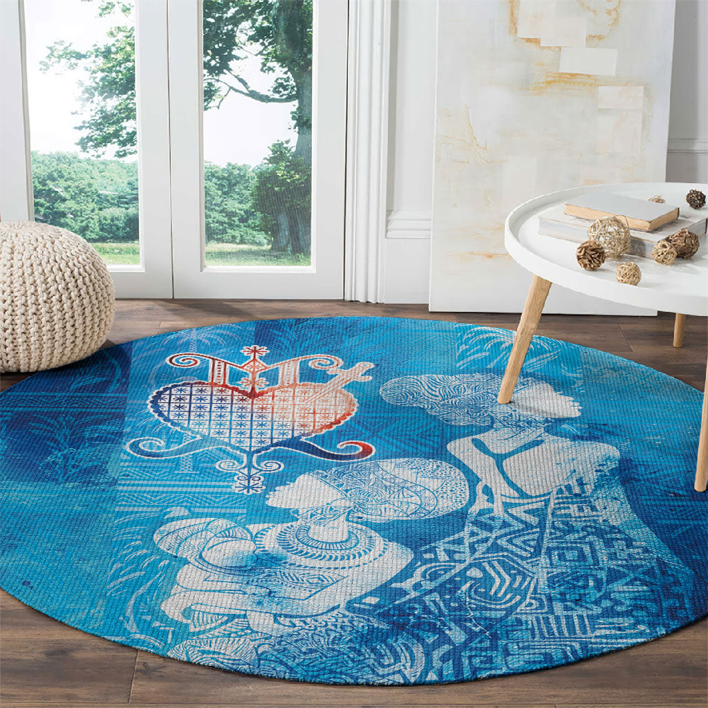 Afro Erzulie Dantor Veve Round Carpet Mother Goddess