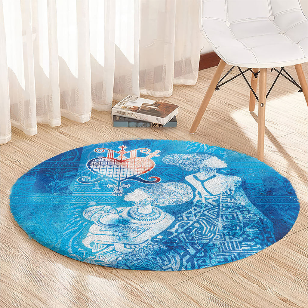 Afro Erzulie Dantor Veve Round Carpet Mother Goddess