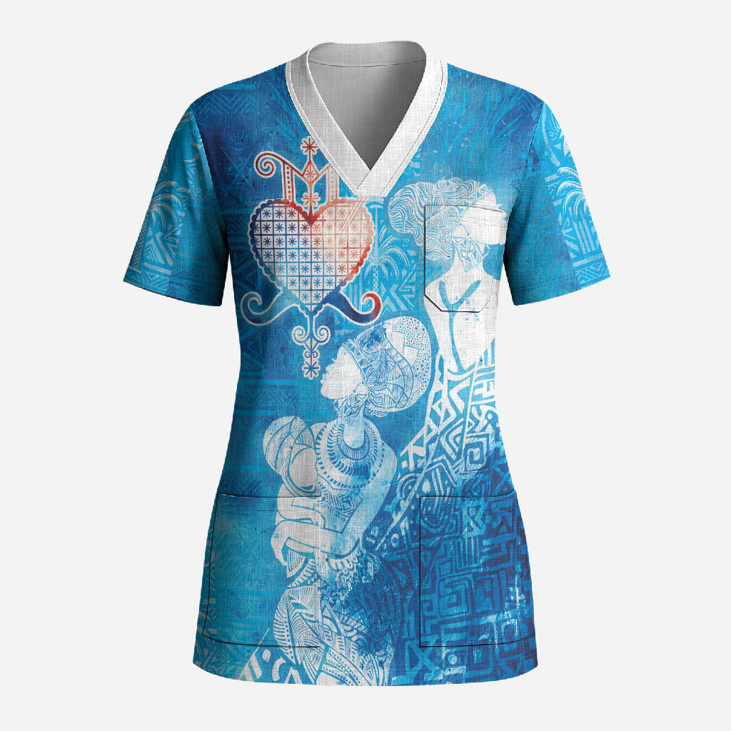 Afro Erzulie Dantor Veve Scrub Top Mother Goddess