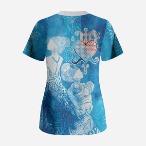 Afro Erzulie Dantor Veve Scrub Top Mother Goddess