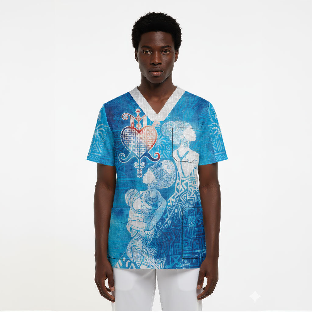 Afro Erzulie Dantor Veve Scrub Top Mother Goddess