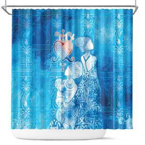 Afro Erzulie Dantor Veve Shower Curtain Mother Goddess