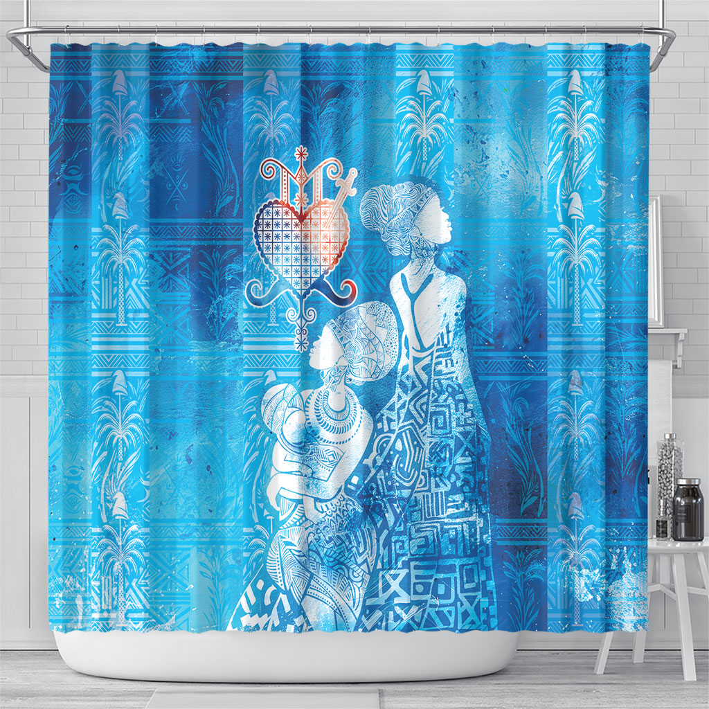 Afro Erzulie Dantor Veve Shower Curtain Mother Goddess