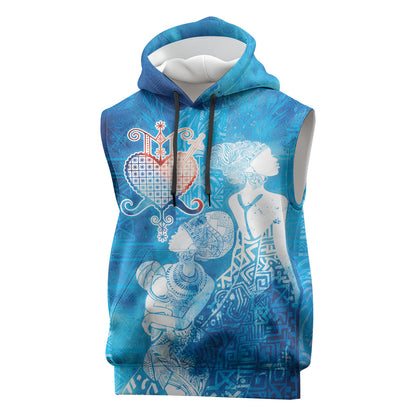 Afro Erzulie Dantor Veve Sleeveless Hoodie Mother Goddess