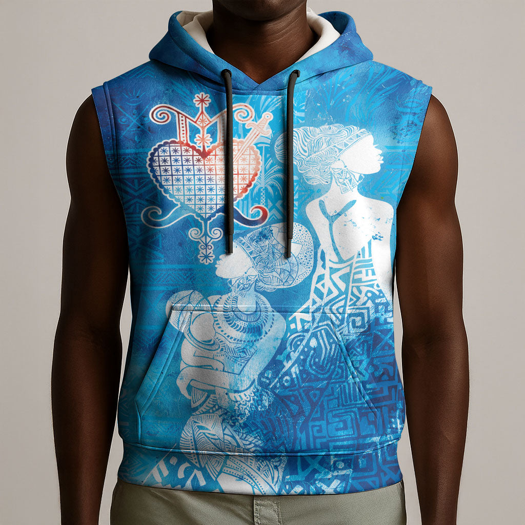 Afro Erzulie Dantor Veve Sleeveless Hoodie Mother Goddess