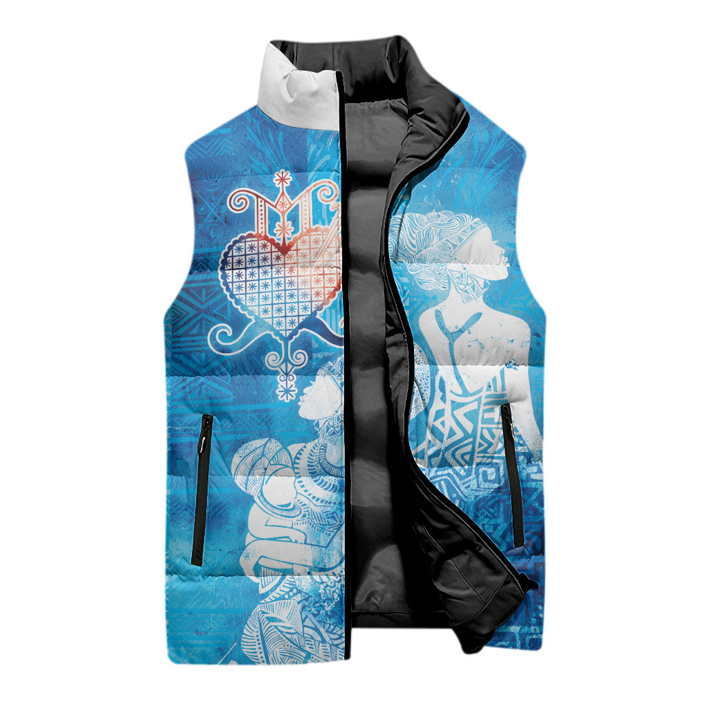 Afro Erzulie Dantor Veve Sleeveless Puffer Jacket Mother Goddess