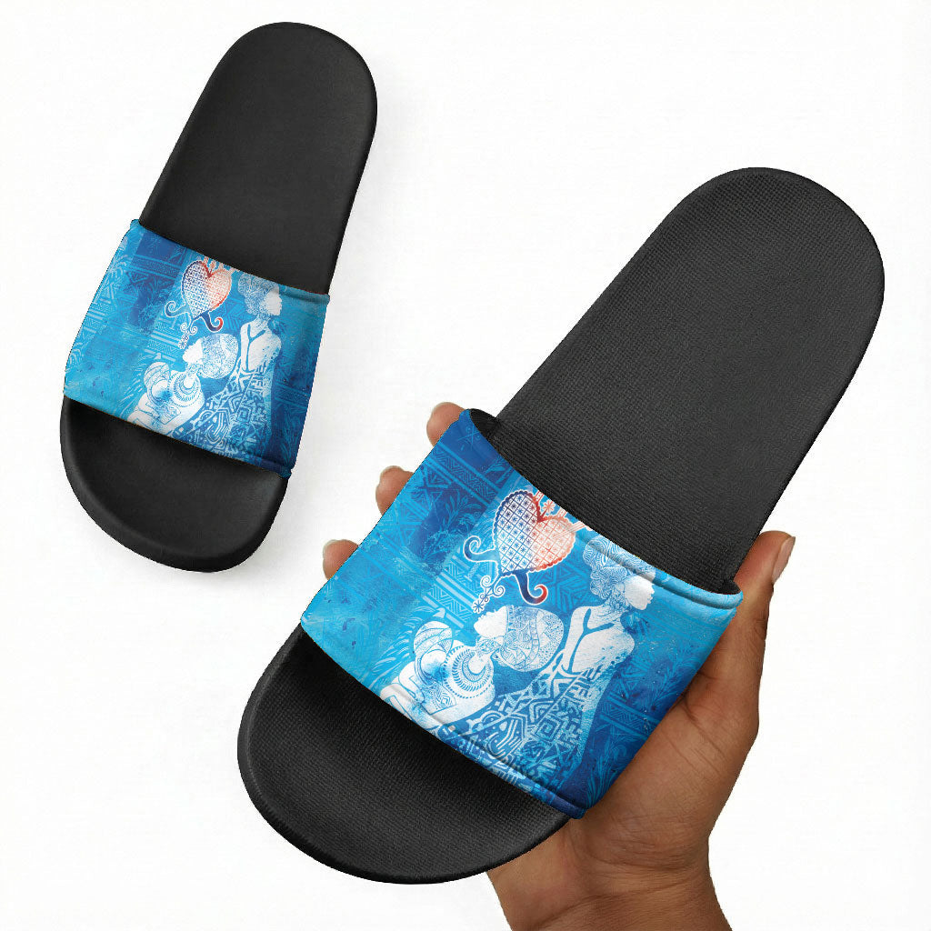 Afro Erzulie Dantor Veve Slide Sandals Mother Goddess