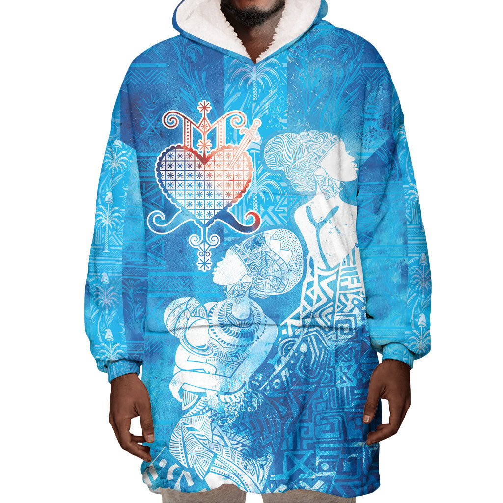 Afro Erzulie Dantor Veve Wearable Blanket Hoodie Mother Goddess