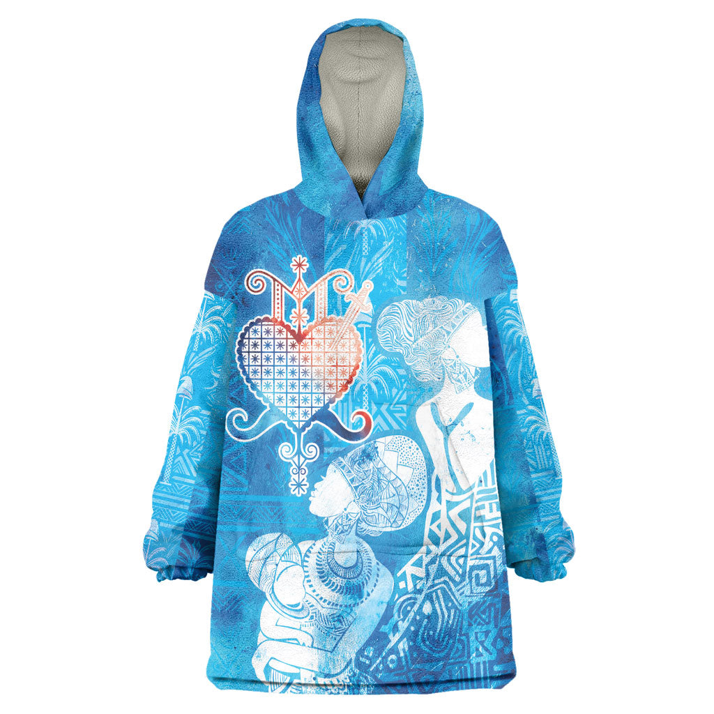 Afro Erzulie Dantor Veve Wearable Blanket Hoodie Mother Goddess