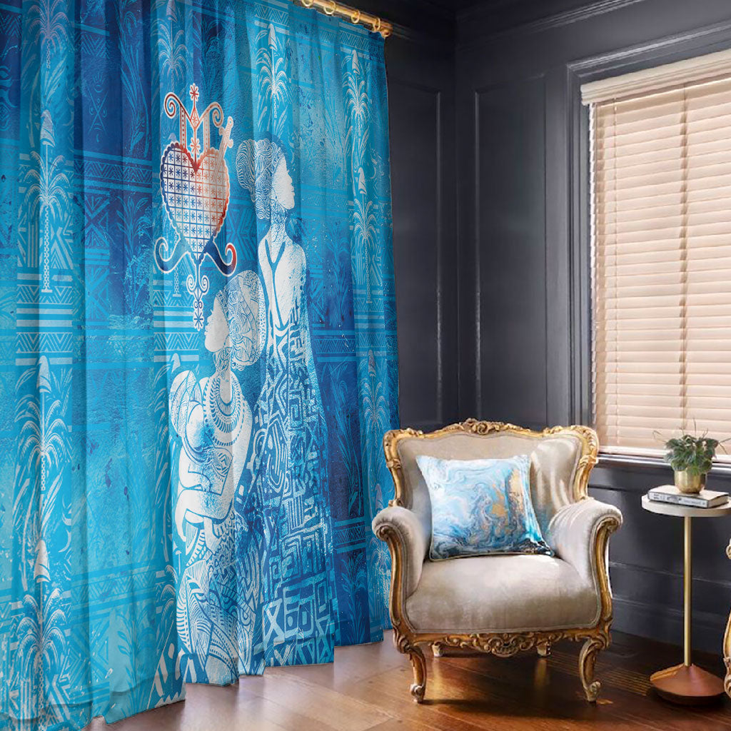 Afro Erzulie Dantor Veve Window Curtain Mother Goddess