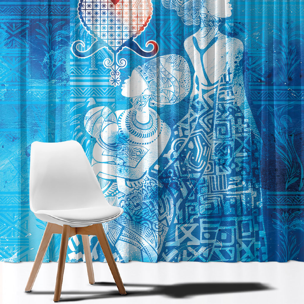 Afro Erzulie Dantor Veve Window Curtain Mother Goddess