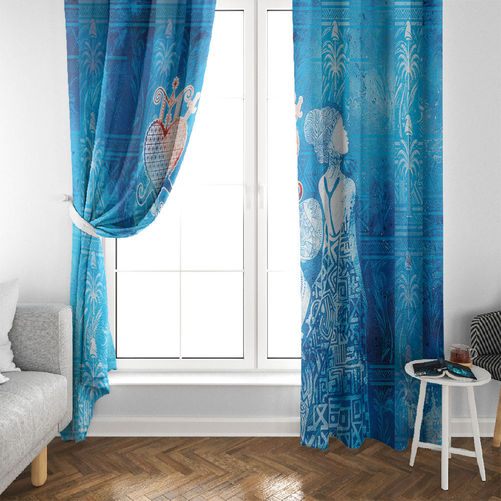 Afro Erzulie Dantor Veve Window Curtain Mother Goddess