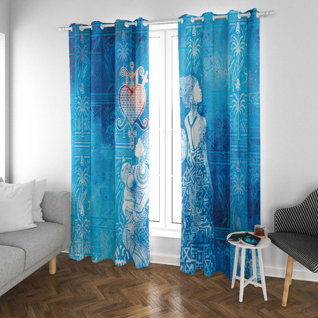 Afro Erzulie Dantor Veve Window Curtain Mother Goddess