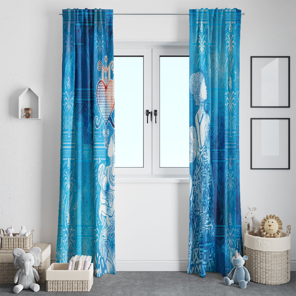 Afro Erzulie Dantor Veve Window Curtain Mother Goddess