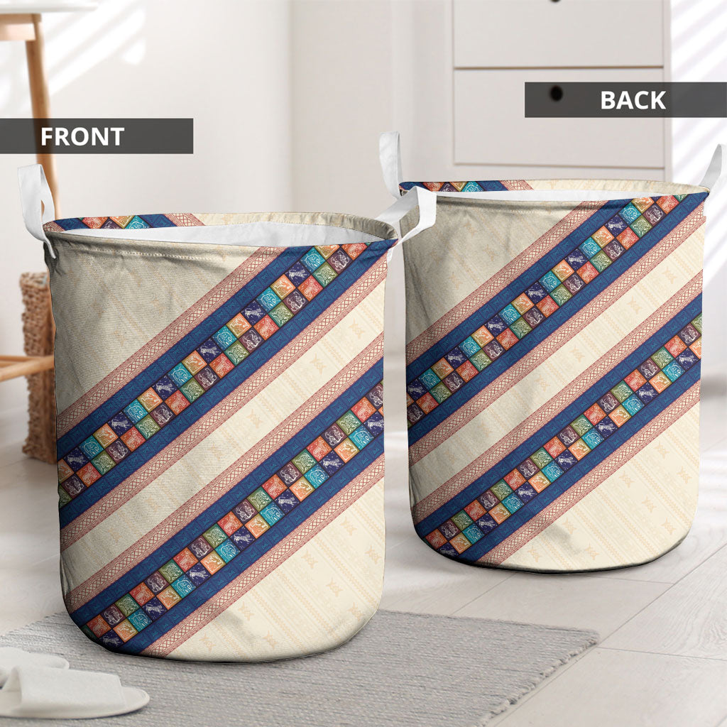 Zimbabwe Heritage Laundry Basket Screen Print Animals Motif