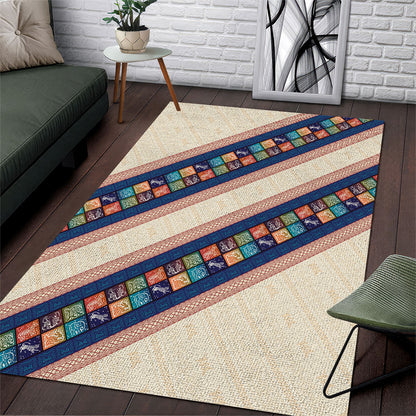 Zimbabwe Heritage Area Rug Screen Print Animals Motif