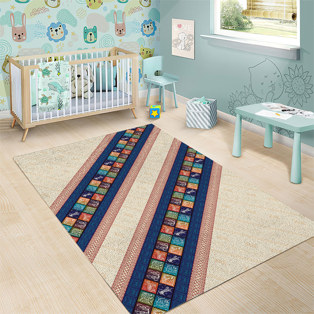 Zimbabwe Heritage Area Rug Screen Print Animals Motif