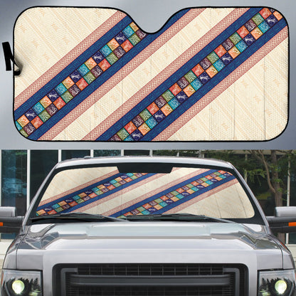 Zimbabwe Heritage Auto Sun Shade Screen Print Animals Motif
