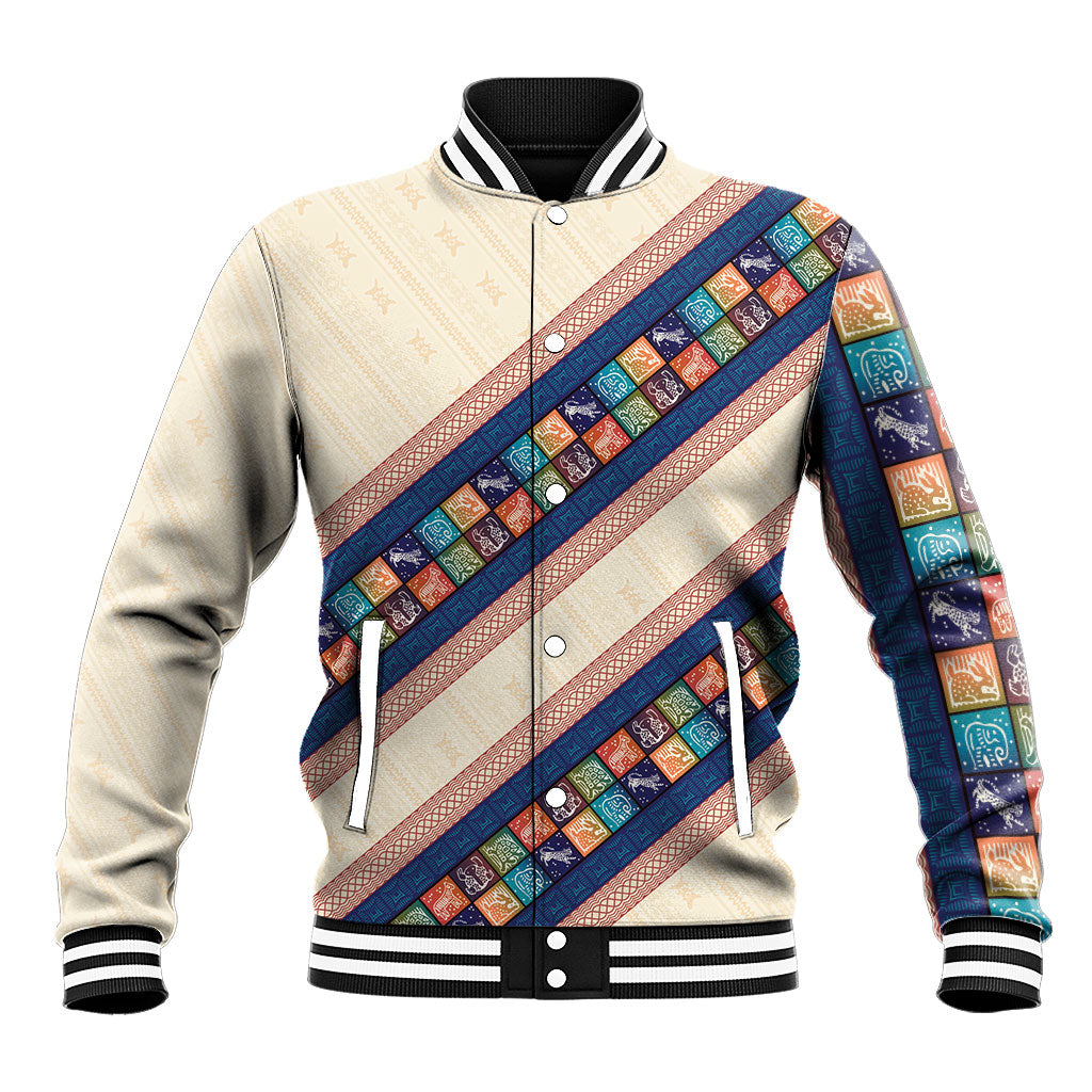 Zimbabwe Heritage Baseball Jacket Screen Print Animals Motif