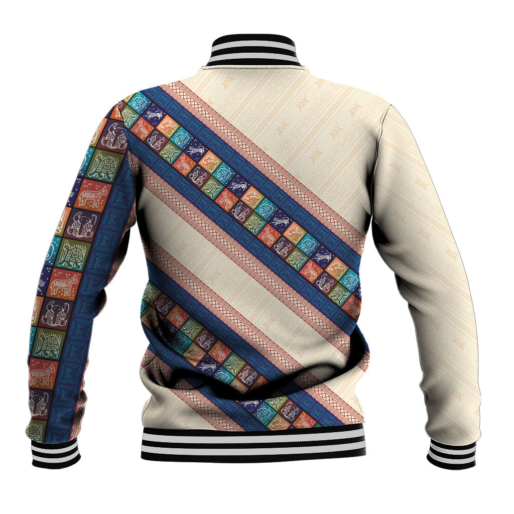 Zimbabwe Heritage Baseball Jacket Screen Print Animals Motif