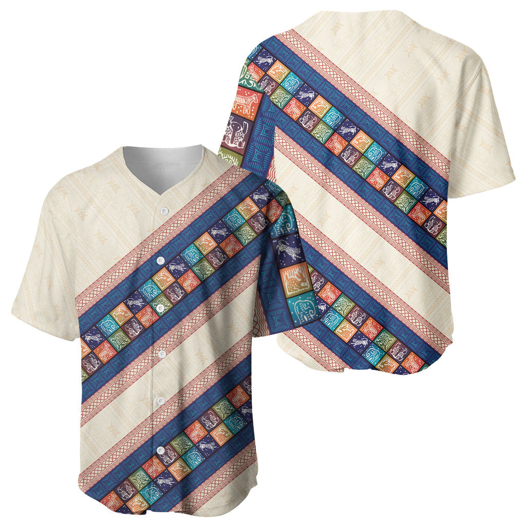 Zimbabwe Heritage Baseball Jersey Screen Print Animals Motif