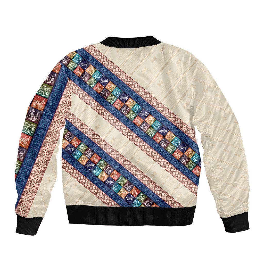 Zimbabwe Heritage Bomber Jacket Screen Print Animals Motif