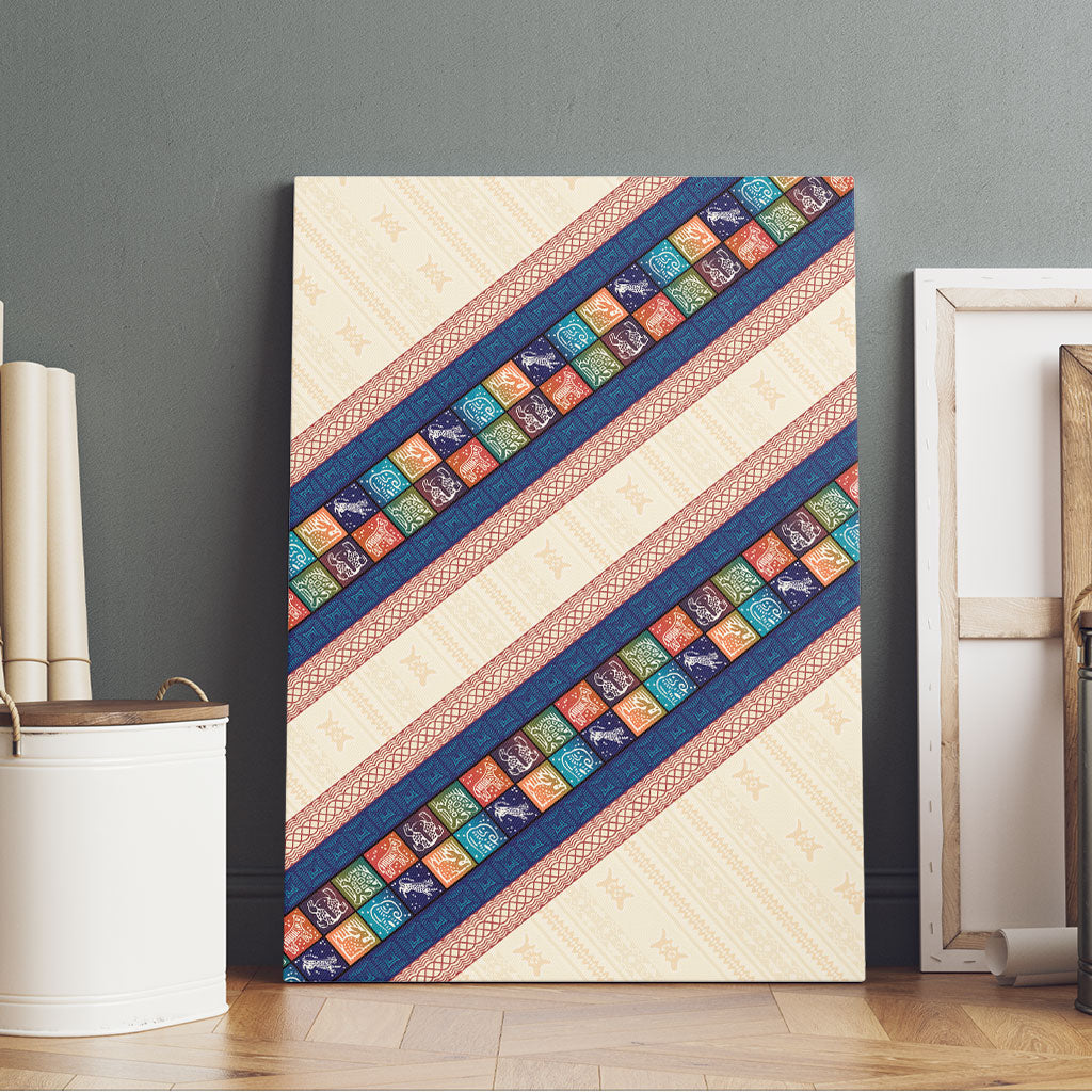 Zimbabwe Heritage Canvas Wall Art Screen Print Animals Motif