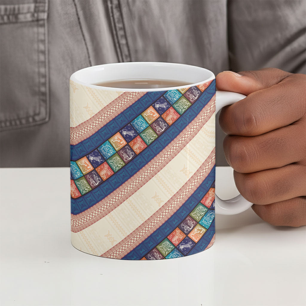 Zimbabwe Heritage Ceramic Mug Screen Print Animals Motif