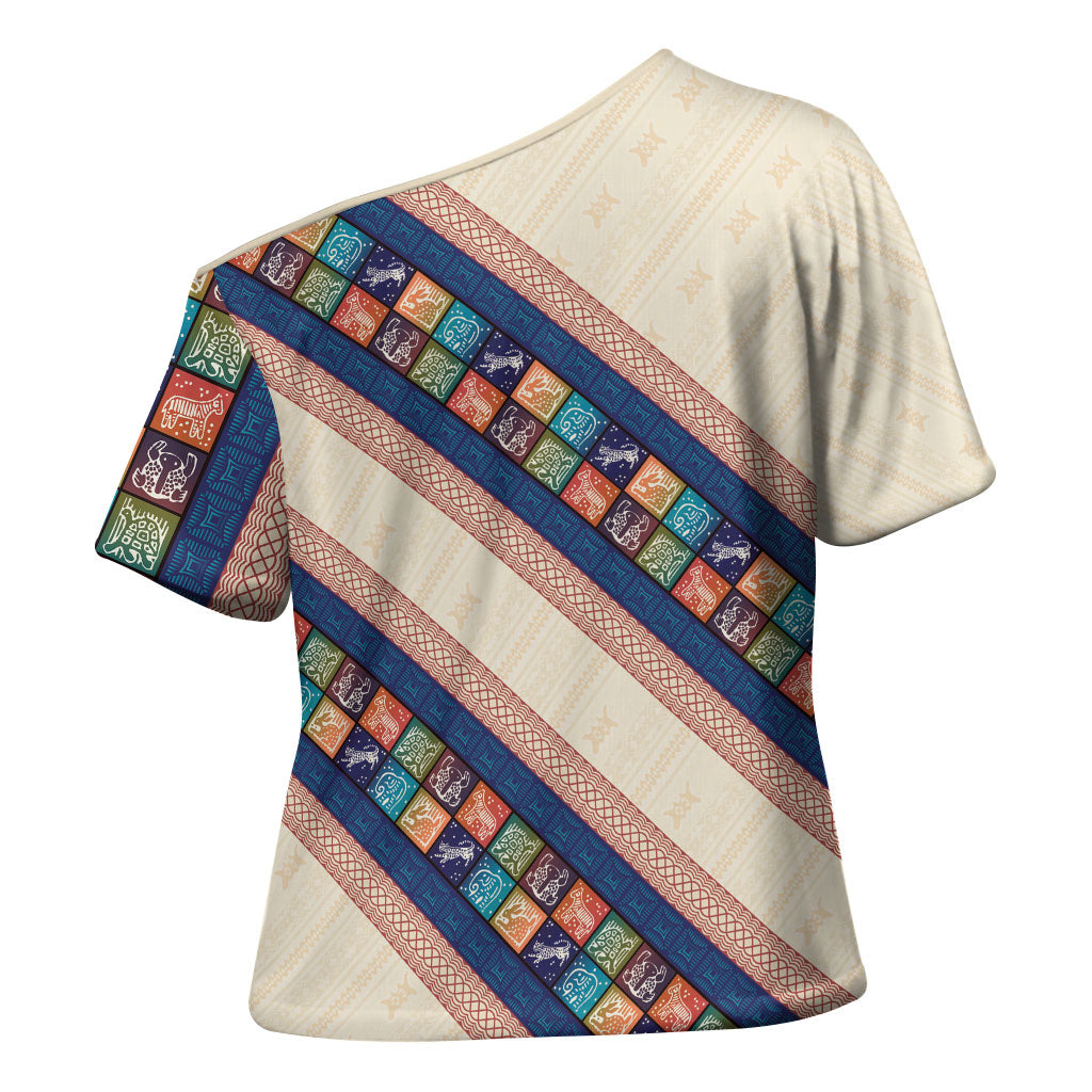Zimbabwe Heritage Cross Shoulder Shirt Screen Print Animals Motif
