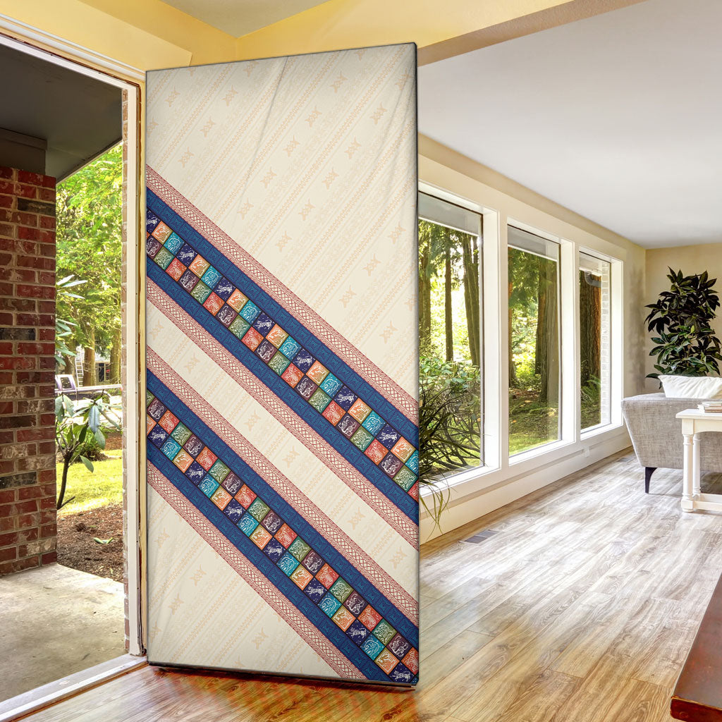 Zimbabwe Heritage Door Cover Screen Print Animals Motif