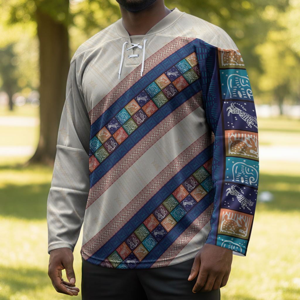 Zimbabwe Heritage Hockey Jersey Screen Print Animals Motif