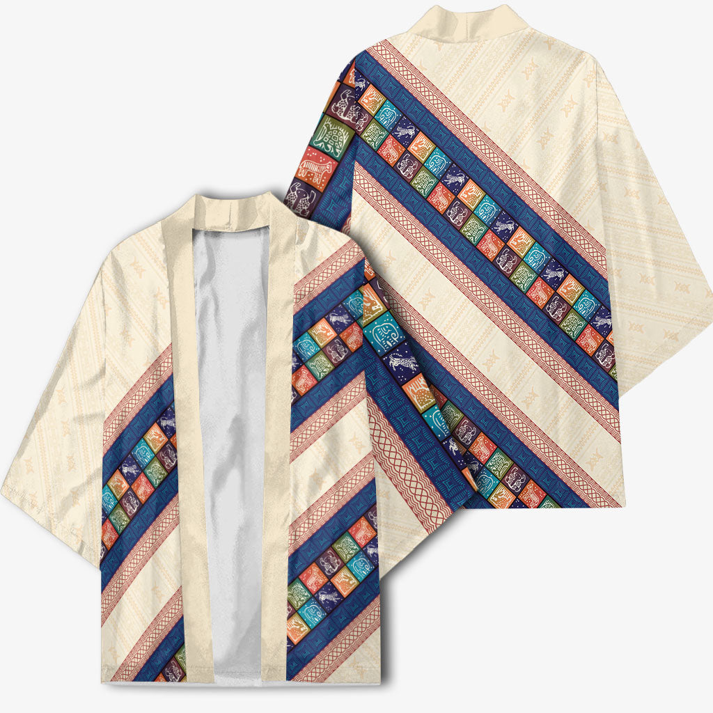 Zimbabwe Heritage Kimono Screen Print Animals Motif