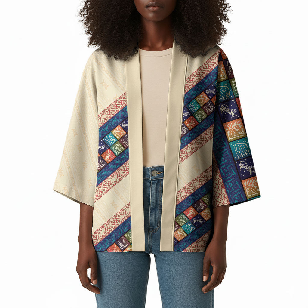 Zimbabwe Heritage Kimono Screen Print Animals Motif