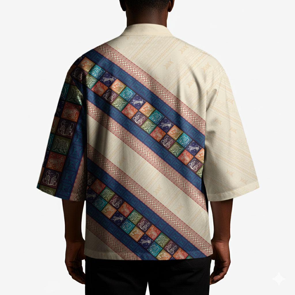Zimbabwe Heritage Kimono Screen Print Animals Motif